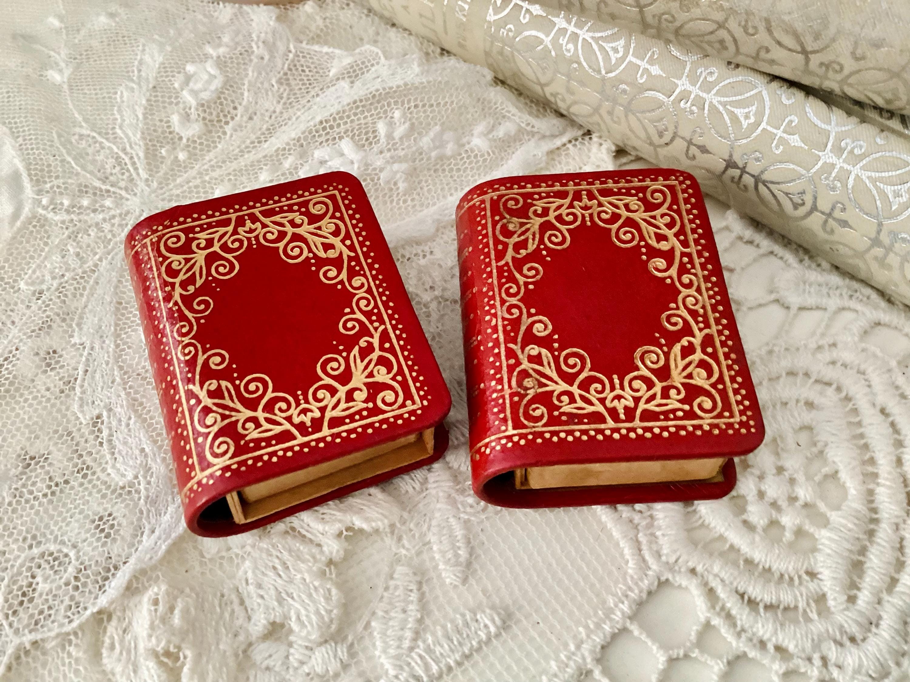 ONE Antique Little Leather Book Shaped Matchbox, Matches, Match - Etsy