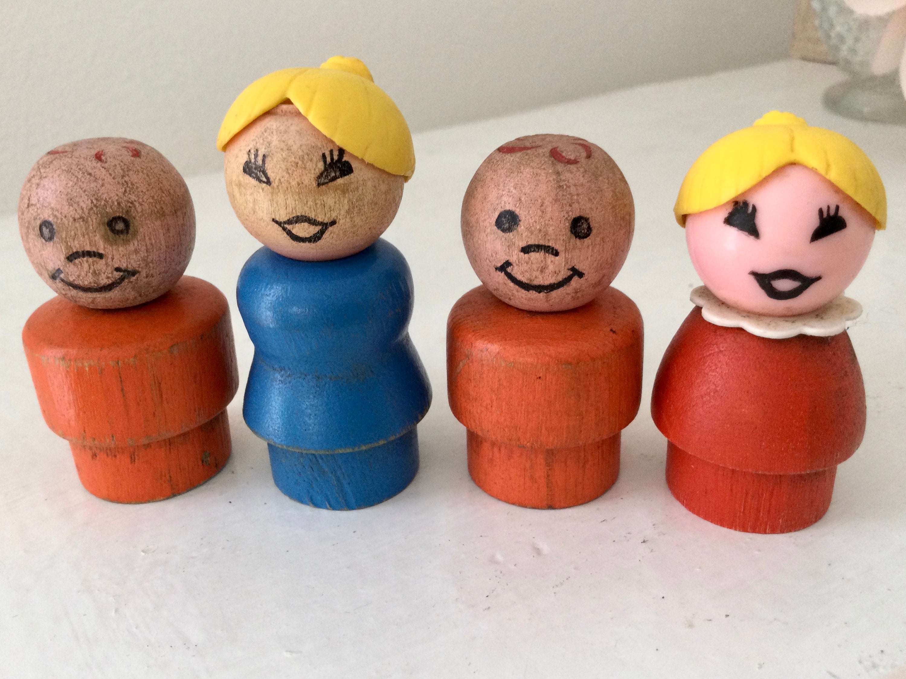 4 Vintage Fisher Price Wooden and Plastic Little People - Etsy