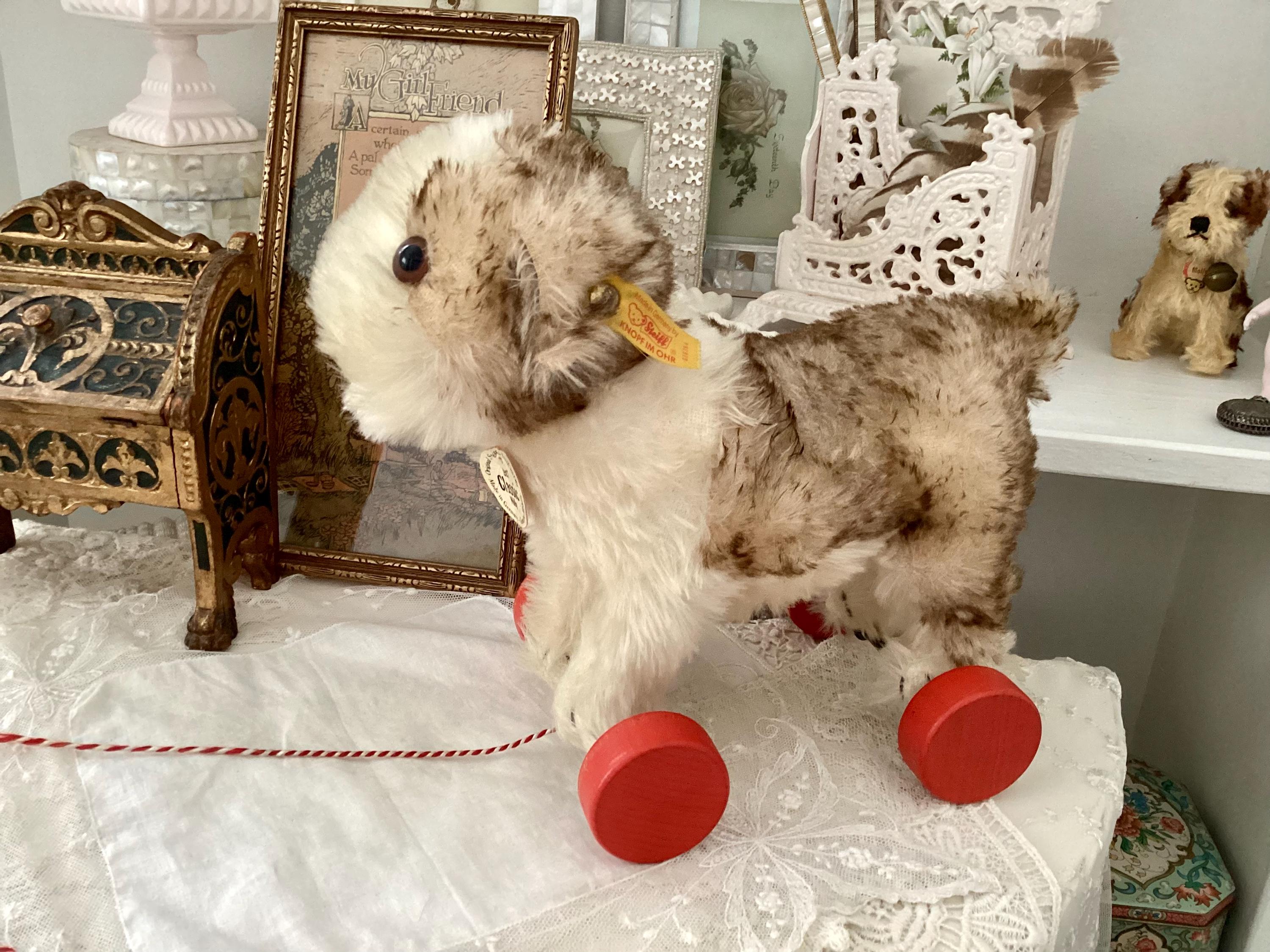 Vintage Mohair Steiff Molly Terrier Dog Stuffed Animal - Little