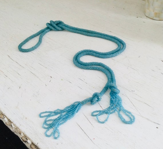 Vintage Tassle beaded belt or Necklace Vintage Wood Bead and Tassel Belt and Necklace For Sale at  main image 2