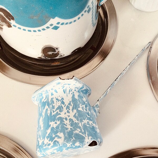 Enamel Pot Aqua Etsy