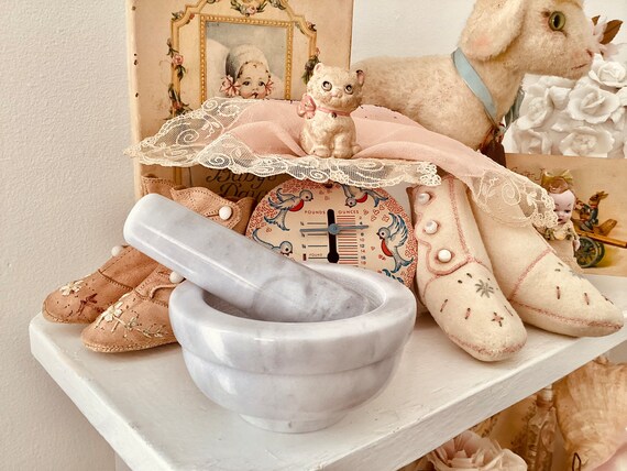 Boutique ésotérique : Mortier et pilon en marbre blanc