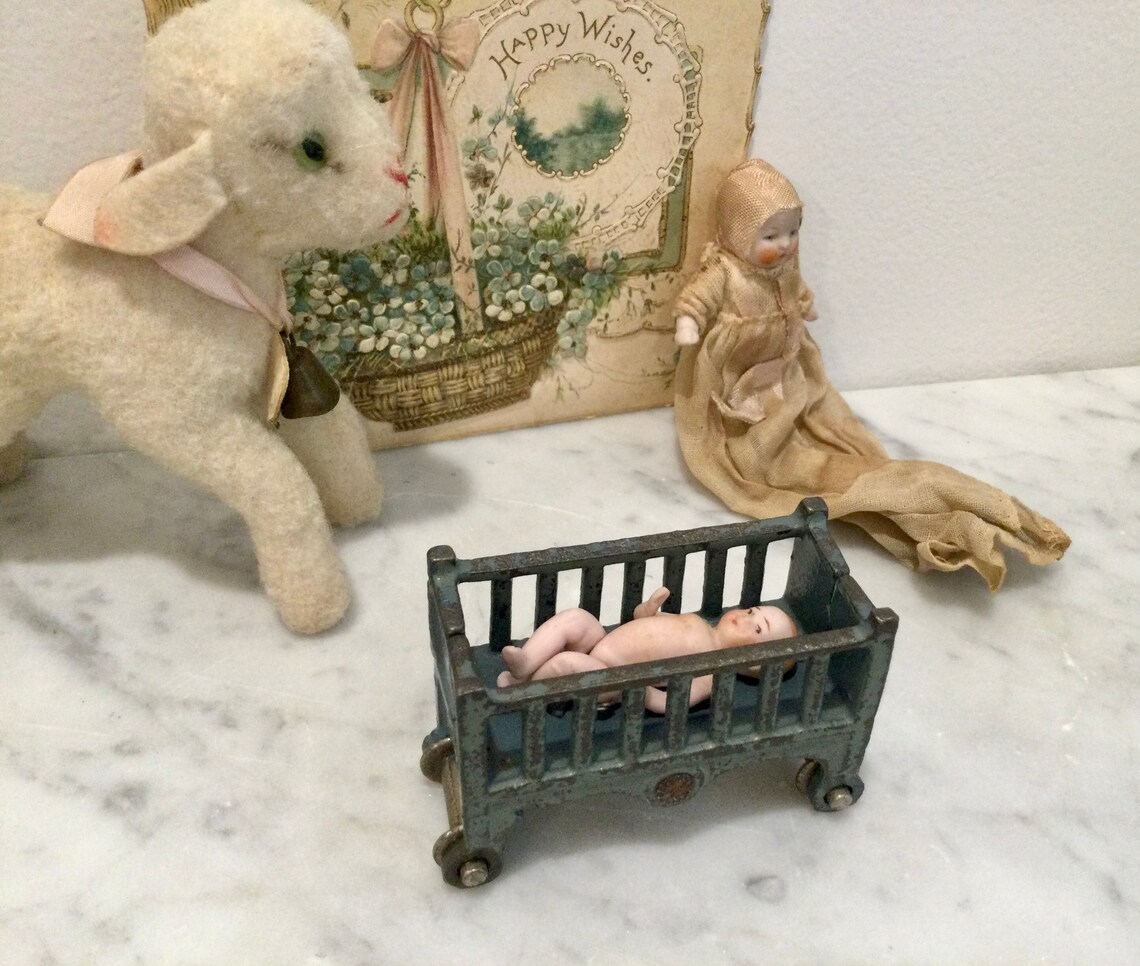 Vintage Baby Crib Cast Iron Kilgore German Dollhouse Furniture Etsy