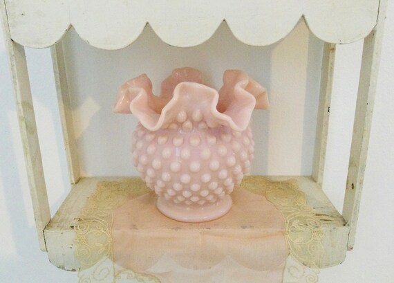 Fenton Pink Hobnail Ruffled Vase 4” - Etsy