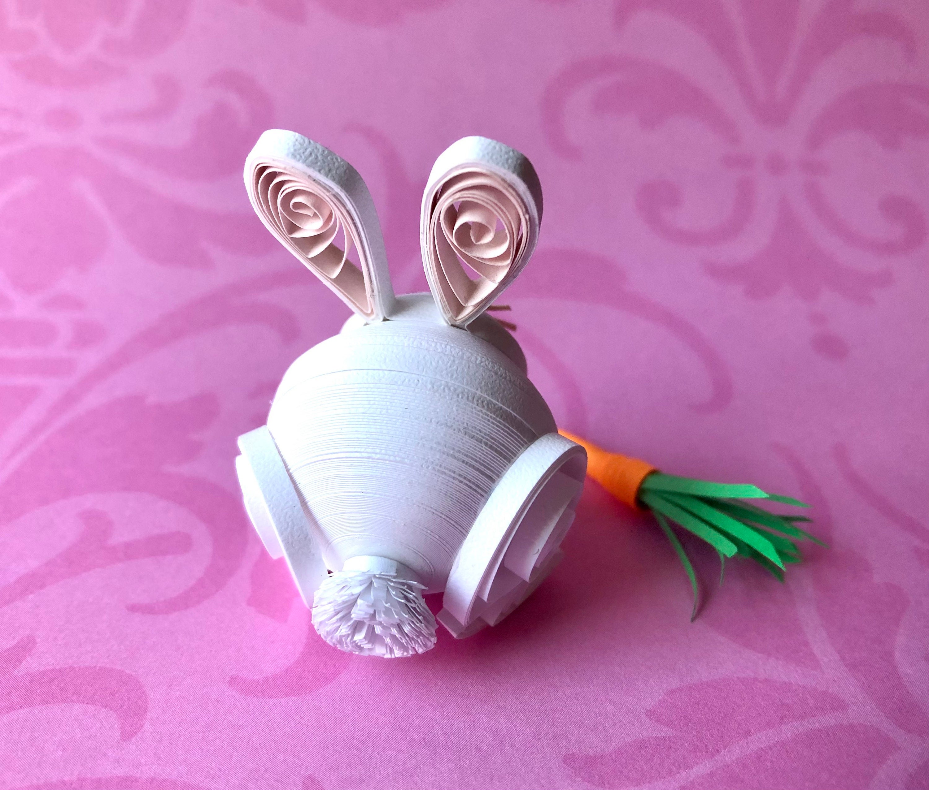 Paper Quilling Easter Bunny Miniature With Carrot Etsy