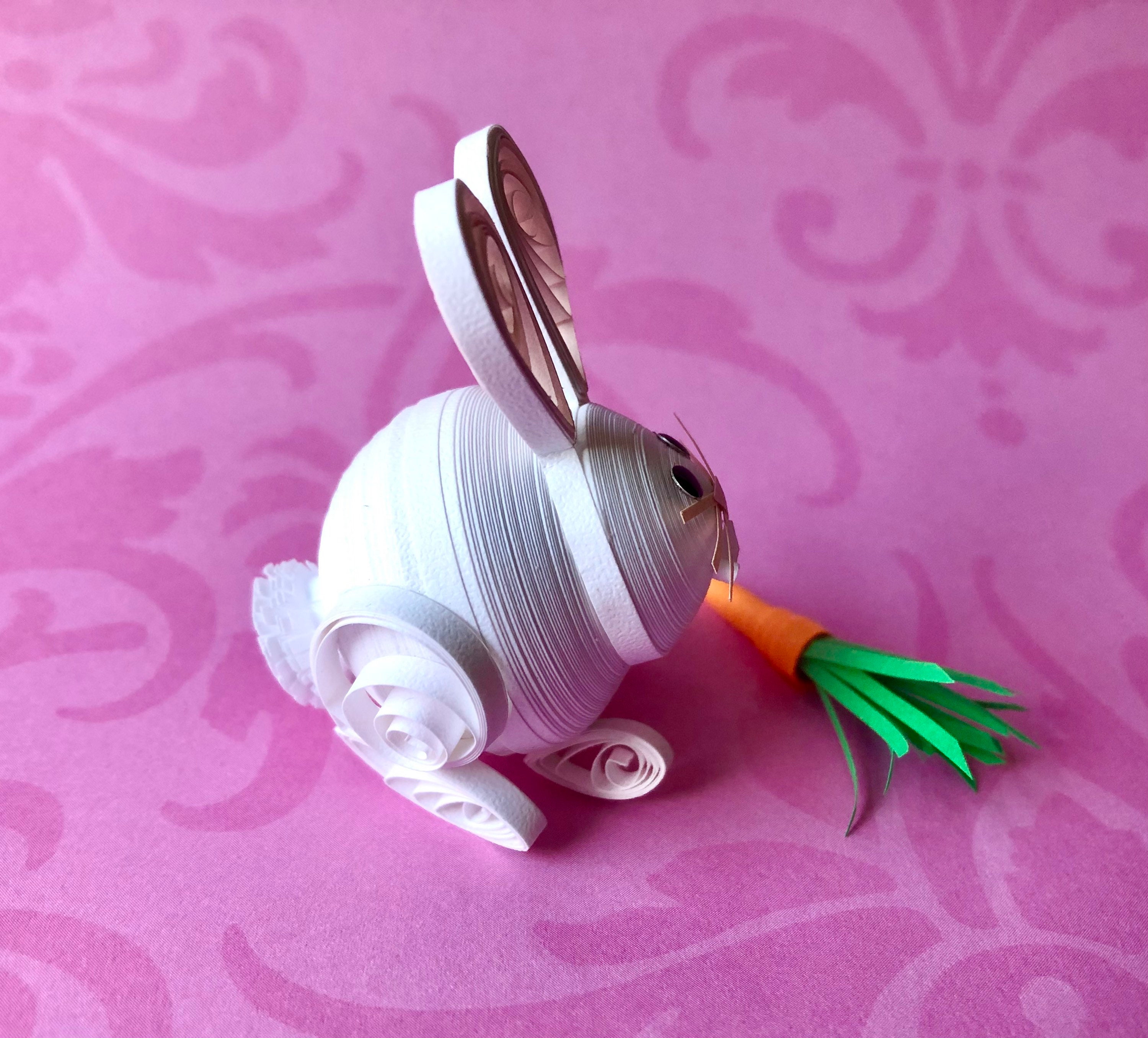 Paper Quilling Easter Bunny, Miniature, With Carrot Etsy