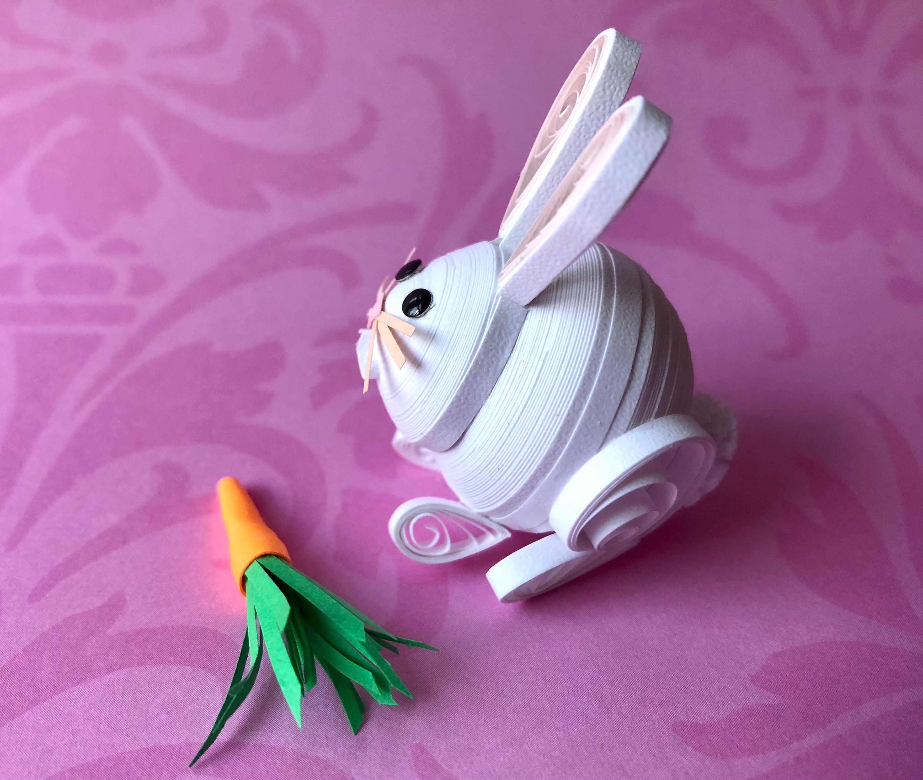 Paper Quilling Easter Bunny, Miniature, With Carrot Etsy