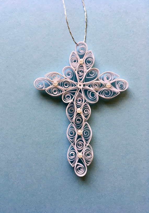 Paper Quilling Cross Ornament Etsy