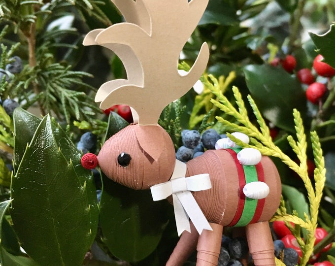 Quilled Paper Reindeer Christmas Decoration Etsy