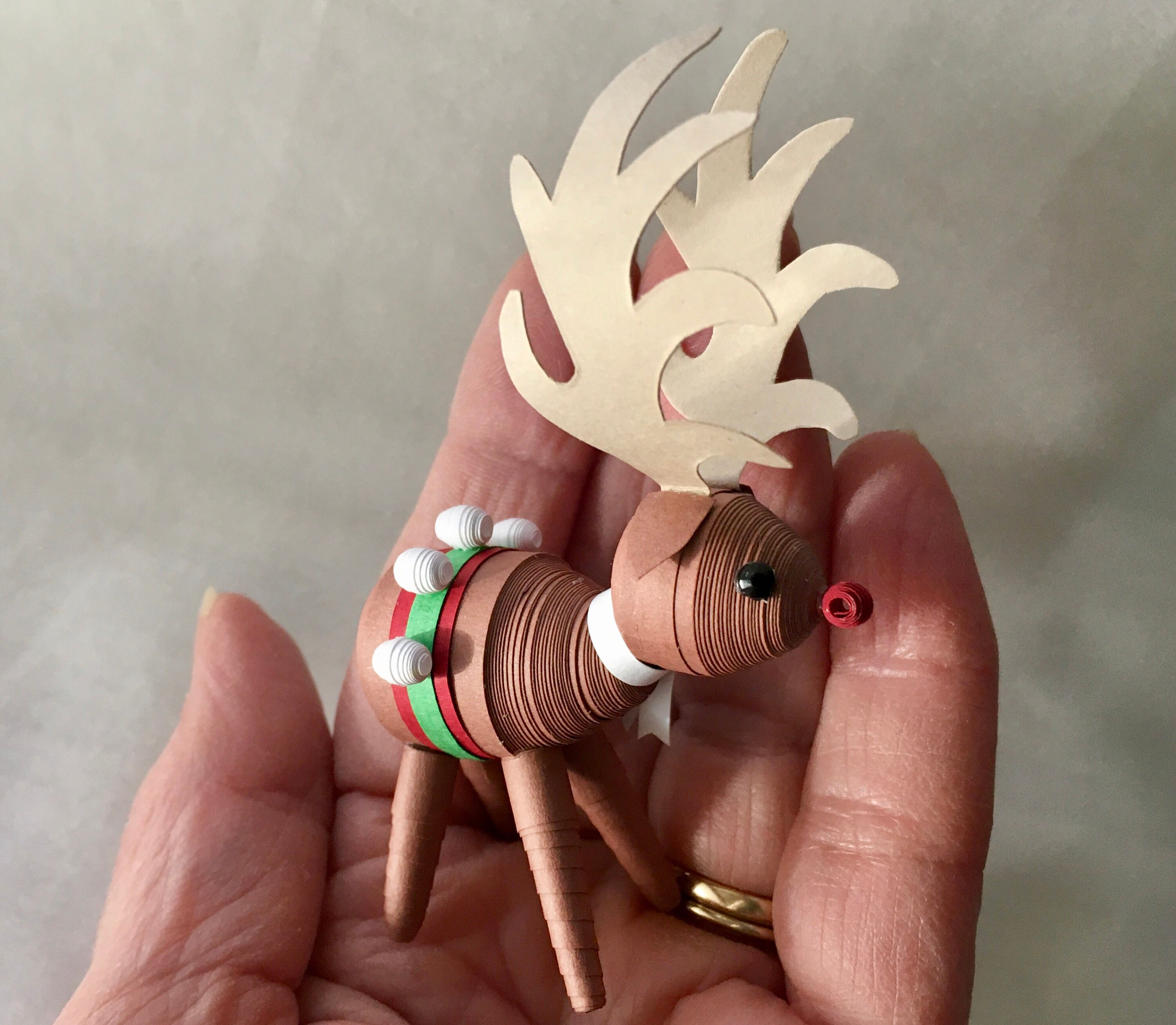 Quilled paper reindeer Christmas decoration Etsy
