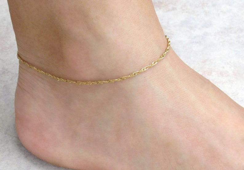 Dainty Gold Anklet Gold Ankle Bracelet Etsy