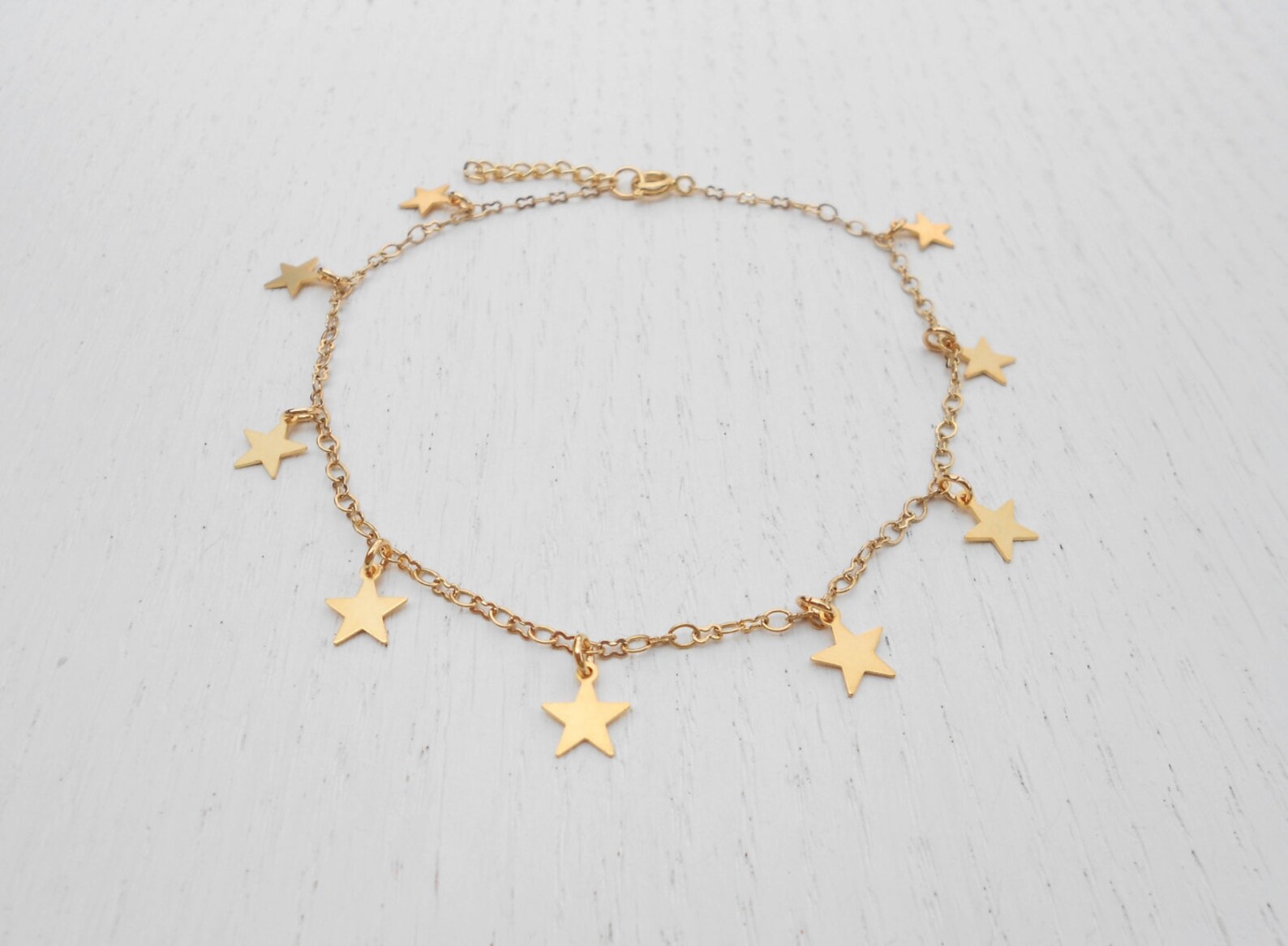 Gold Star Anklet Gold Ankle Bracelet Etsy Israel