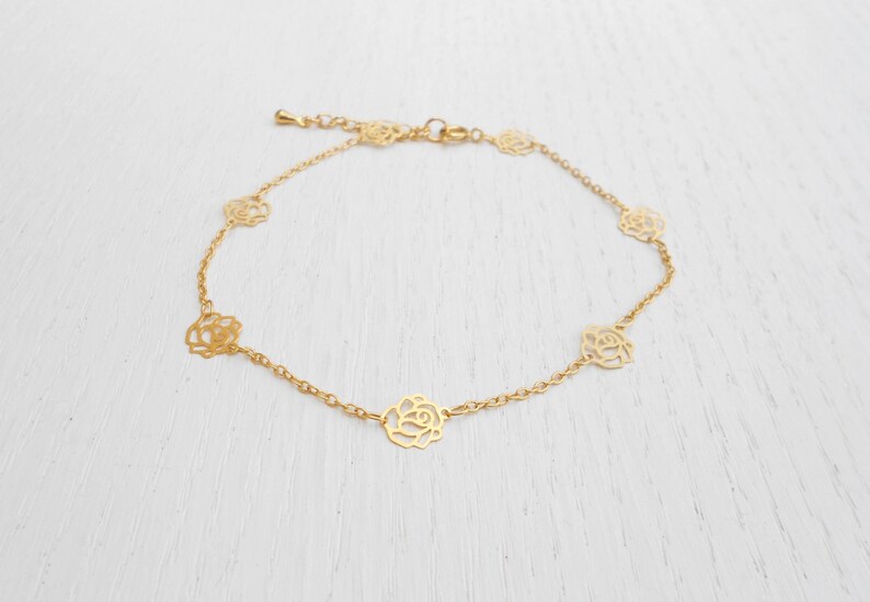 Flower anklet Holidays SALE Gold ankle bracelet