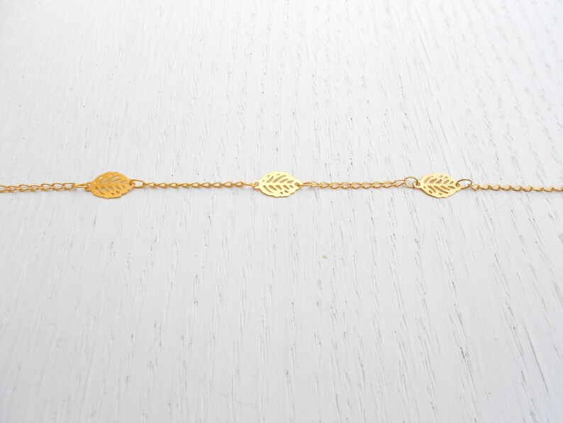 Gold Leaf Anklet Gold Ankle Bracelet Etsy