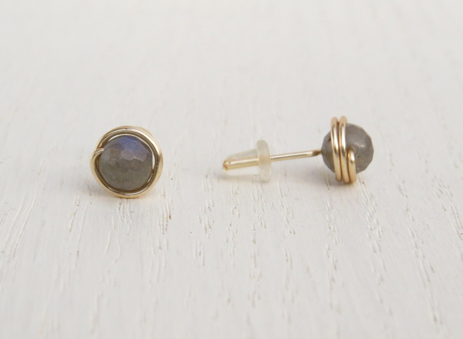 Labradorite Stud Earrings Gold Labradorite Earrings Etsy India