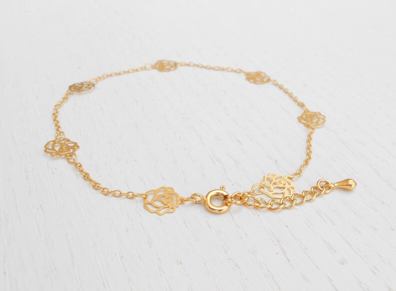 Flower anklet Holidays SALE Gold ankle bracelet