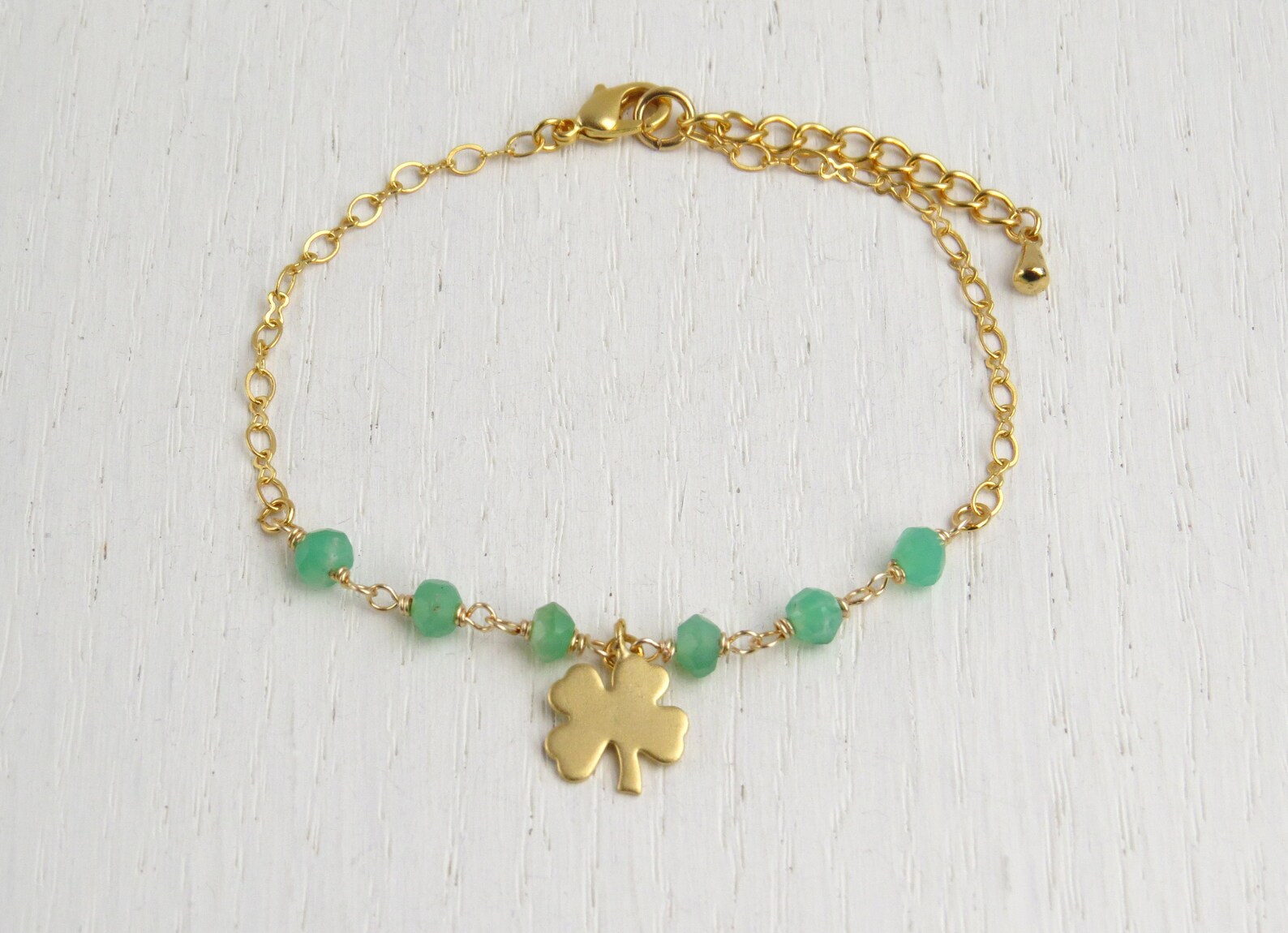 Clover bracelet gold Clover charm bracelet 4 leaf clover Etsy