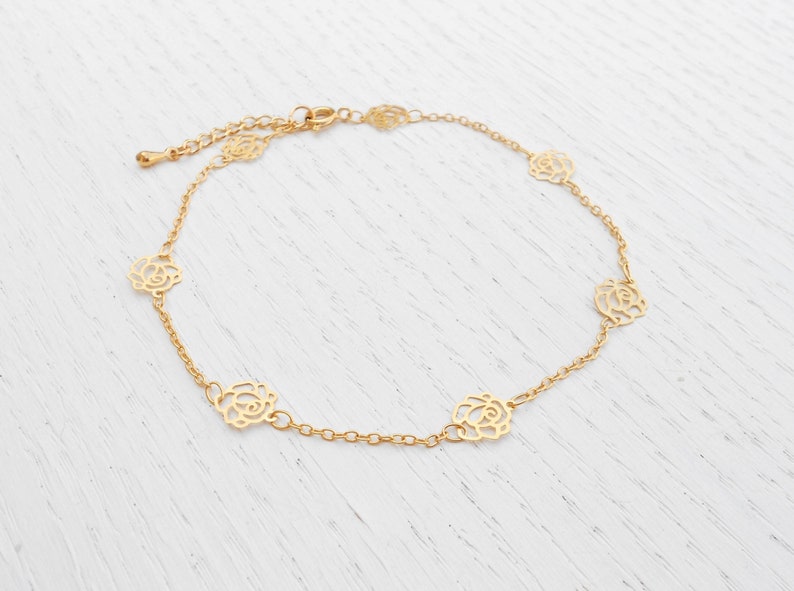 Flower anklet Holidays SALE Gold ankle bracelet