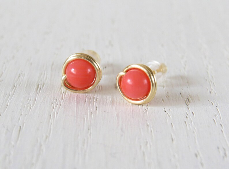 j crew coral earrings