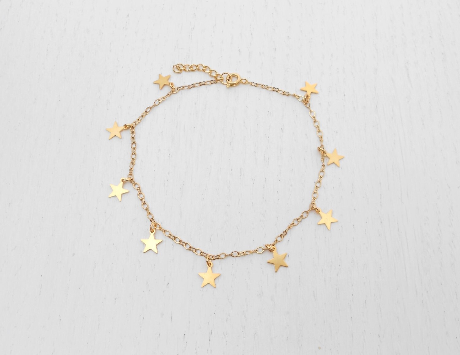 Gold Star Anklet Gold Ankle Bracelet Etsy