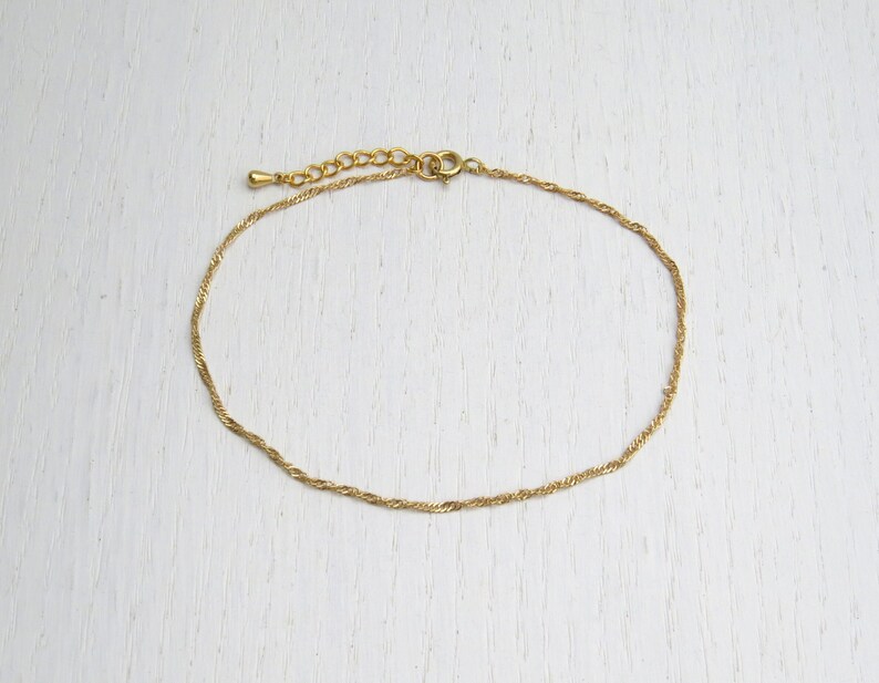Dainty Gold Anklet Gold Ankle Bracelet Etsy