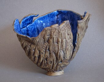 blue crystal geode vessel
