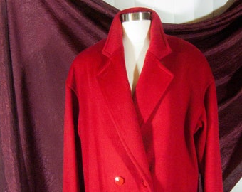 Beautiful Cherry Red vintage woman's three quarter length coat