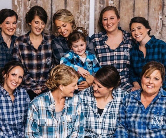 etsy bridesmaid flannels