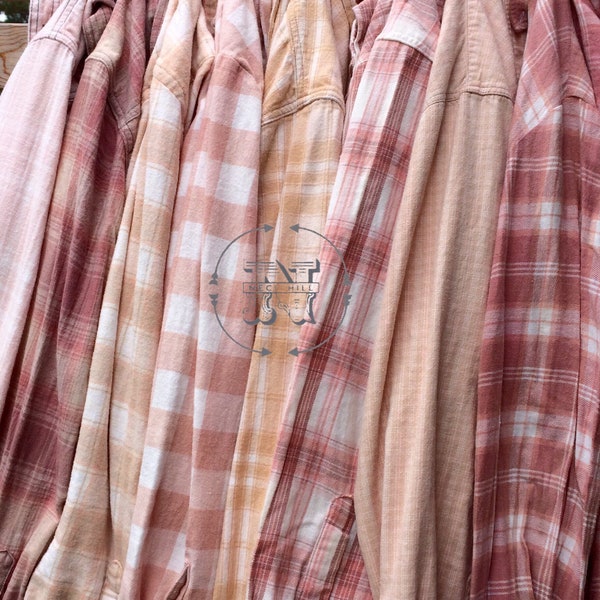 Bleached Flannel Shirts Bridesmaid Gift Bach Party Sunbleached Pink Blush Desert Rose Gold Plaid Bridal Shower Reveal Nash Bash