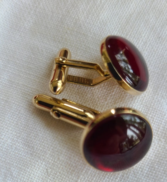 SWANK Cabachon Ruby Cuff links Classy - image 5