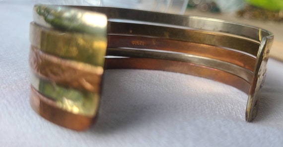 Unique Cuff Bracelet Copper Gold Silver Mexico - image 2