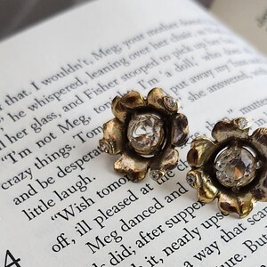Vintage Rhinestone Clip on Earrings