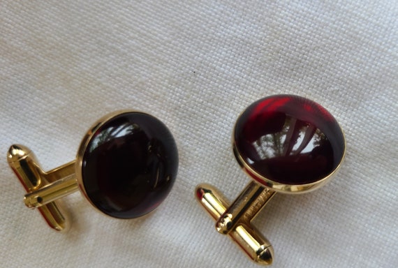 SWANK Cabachon Ruby Cuff links Classy - image 4