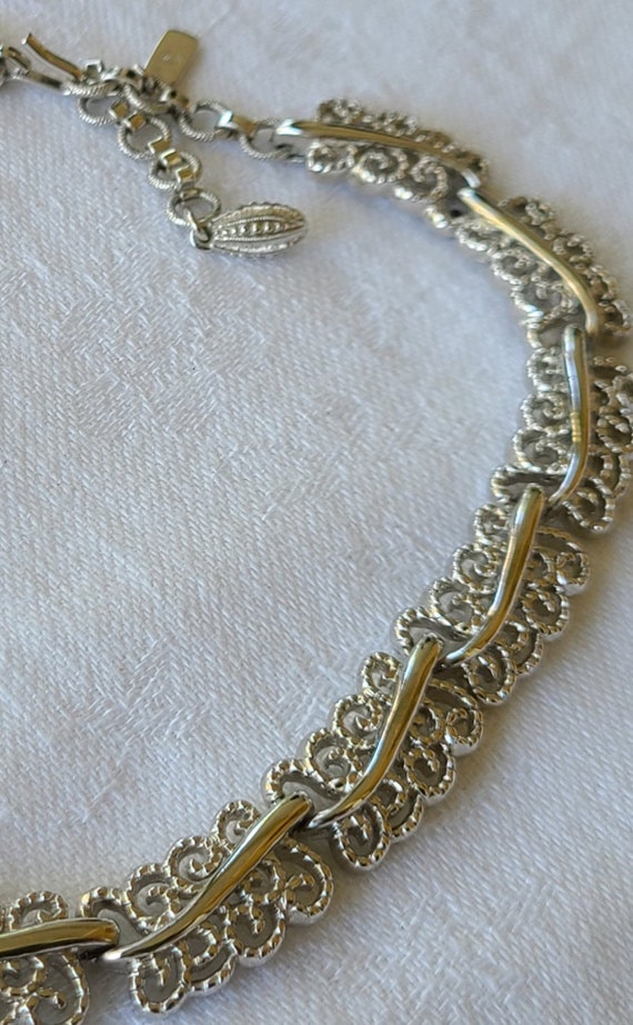 Monet Vintage Silver tone Scroll Choker