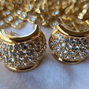 Elegant Signed Swarvoski Gold tone Post Earrings Stunning