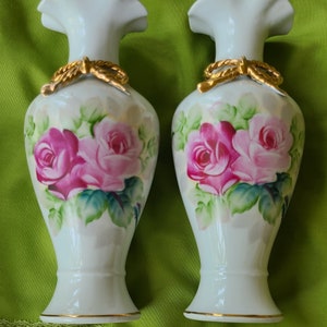 Vintage TILSO Japan Rose Vases