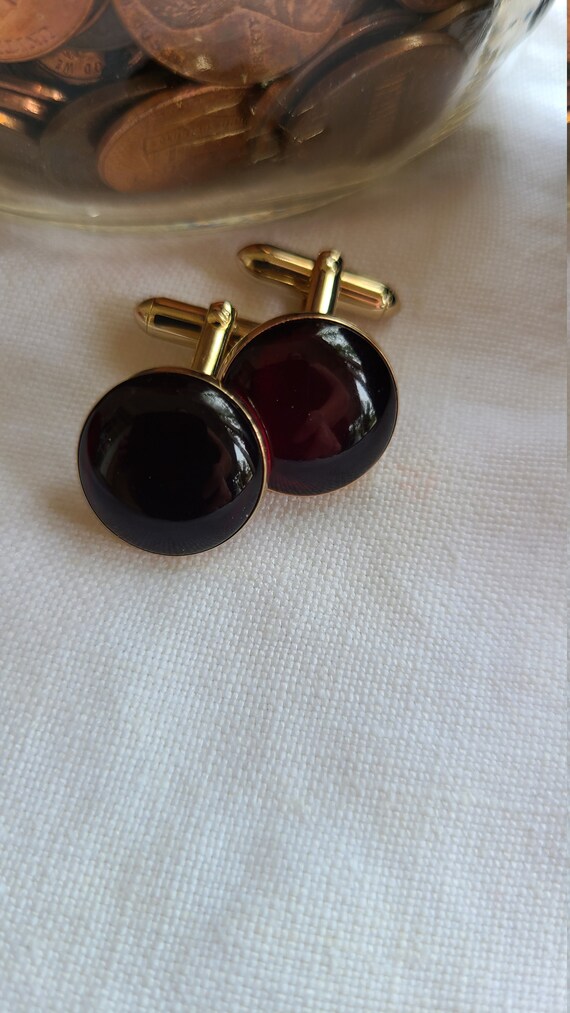 SWANK Cabachon Ruby Cuff links Classy - image 6