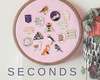 SECONDS - Enamel Pin Seconds - Enamel pins - Hard Enamel Pin - Seconds pin - Seconds sale - Enamel Pin Sale - Sale Second