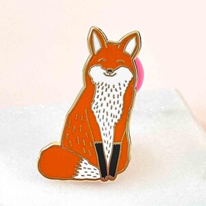 Spilla smaltata con volpe - Spilla da bavero con volpe - Spilla con volpe dorata - Spilla con smalto duro con volpe rossa - Spilla con volpe - Accessori con volpe - Distintivo con volpe - Spilla con animale del bosco