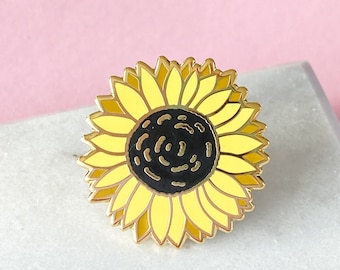 Sunflower Enamel Pin - Sunflower Pin - Floral Enamel Pin - Yellow Flower Pin - Summer Flower Enamel Pin