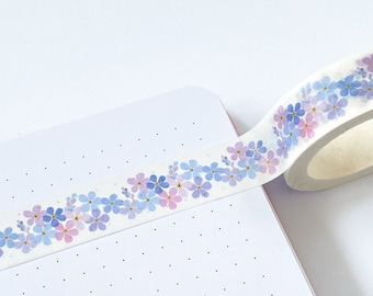 Forget Me Not Washi Tape - Blue Floral Washi Tape - Forget-Me-Not Washi Tape - Bullet Journal Tape - Eco Friendly Tape