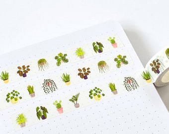 Indoor Plants Washi Tape - House Plants Washi Tape - Monstera Washi Tape - Plant Lady Tape - Eco Friendly Tape - Plant Tape