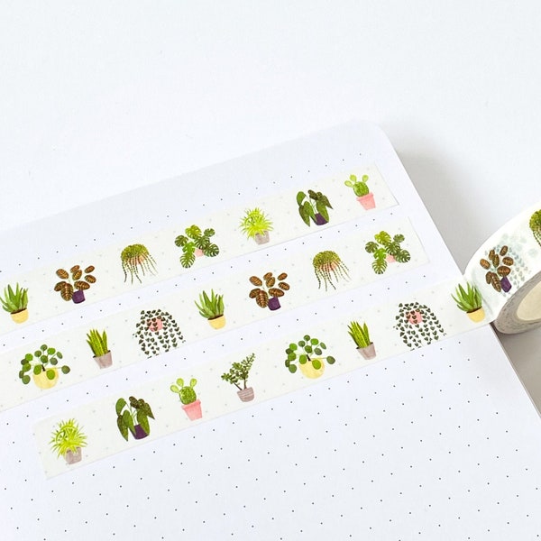 Indoor Plants Washi Tape - House Plants Washi Tape - Monstera Washi Tape - Plant Lady Tape - Eco Friendly Tape - Plant Tape