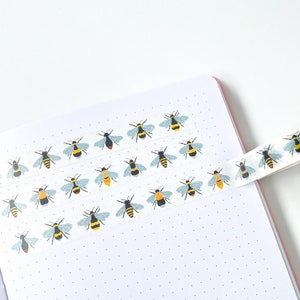 British Bees Washi Tape - Bumblebee Washi Tape - Bee Paper Tape - Bumblebee Tape - Save the Bees Washi Tape - Bee Tape