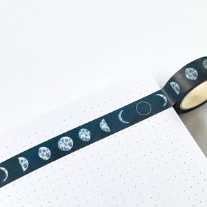 Moon Phases Washi Tape - Moon Washi Tape - Watercolour Moon Washi Tape - Bullet Journal Tape - Eco Friendly Tape