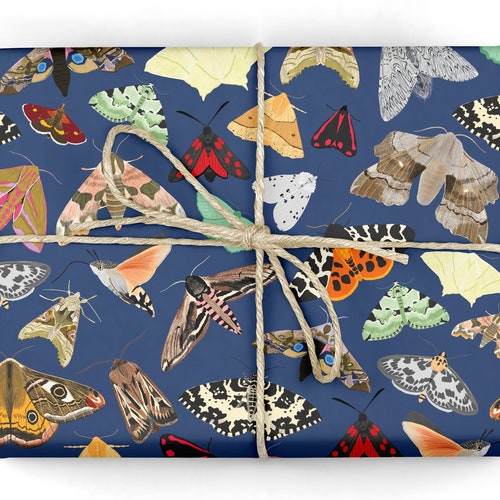 British Moths Wrapping Paper Moth Gift Wrap Insect Gift Etsy