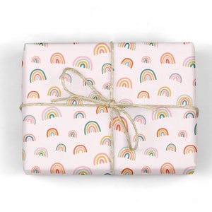 Rainbow Wrapping Paper - Rainbow Gift Wrap - Rainbows Gift Wrap - Pink Rainbow Wrapping Paper - Recyclable Wrapping Paper