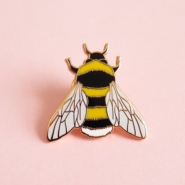 Bee Enamel Pin - Bee Lapel Pin - Rose Gold Bee Pin - Hard Enamel Pin - Bee Brooch - Enamel Pin - Save the Bees Pin - Bee Jewellery