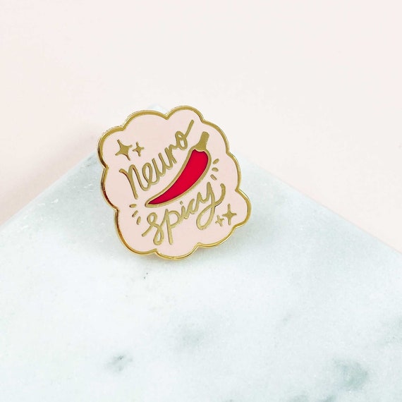 Neurospicy Enamel Pin - ADHD Enamel Pin - Autism Enamel Pin - AuADHD Pin - Spicy Brain Lapel Pin - ADHD Badge