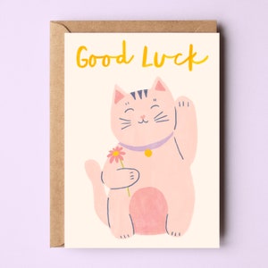 Carte porte-bonheur - Carte chat porte-bonheur - Carte Maneki-neko - Carte porte-bonheur